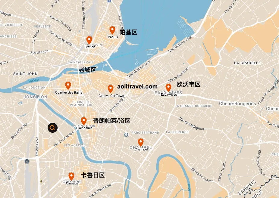 瑞士日内瓦6大街区推荐与住宿指南